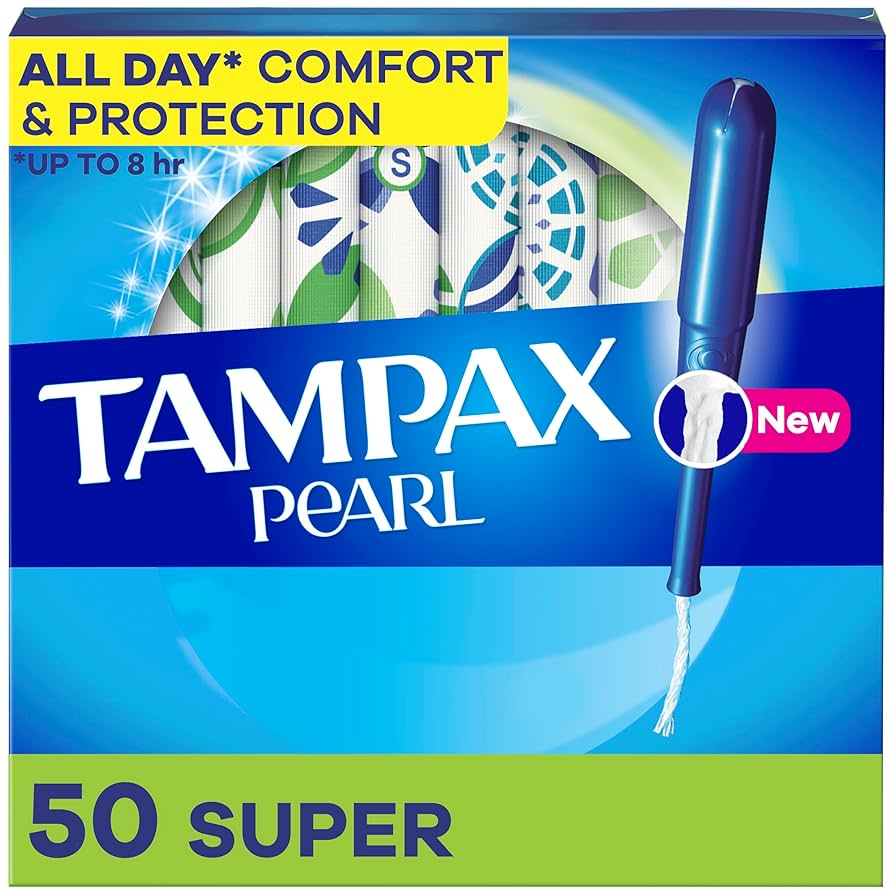 Tampax Pearl Tampons Super Absorbency with BPA-Free Plastic Applicator by Tampax - Non-toxic, STOP rated product free from harmful chemicals